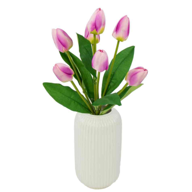 Tulipan w pąku Bukiet 7 kwiatów Cream / Purple