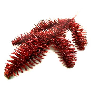 U132 Gałązka SOSNA brokat RED