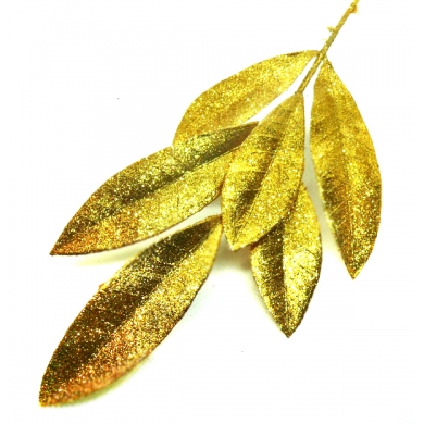 Gałązka PALMA brokat liście GOLD