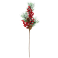 Gałązka świąteczna STROIK szyszka głóg sosna RED 65 cm