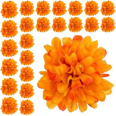 Chryzantema główka kwiat Orange 24 szt
