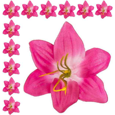 LILIA Kwiat satynowa główka Dk.Pink 12 sztuk