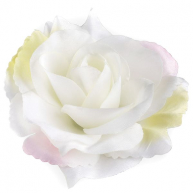 Róża satynowa główka cream/pink