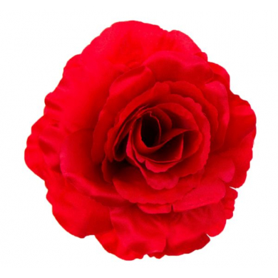 Róża satynowa główka Red 13 cm