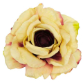 Róża satynowa główka Yellow / Burgund 16 cm
