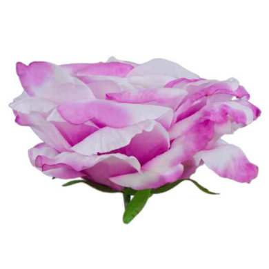 Róża satynowa główka White / Pink 16 cm