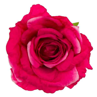 Róża satynowa główka Dk.Pink 16 cm
