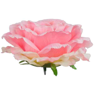 Róża satynowa główka Pink 16 cm