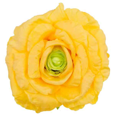Róża satynowa główka Yellow/Green 16 cm
