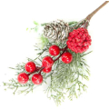 Gałązka świąteczna STROIK szyszka borówka sosna RED