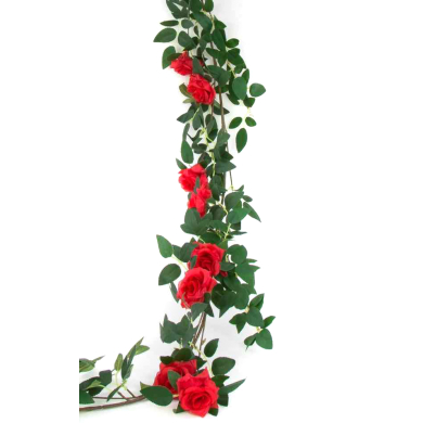 Girlanda RÓŻA Pnącze Kwiaty red 180 cm