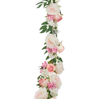 Girlanda kwiatowa RÓŻA HORTENSJA Pnącze Kwiaty cream/pink 120 cm