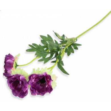 MAK ANEMON gałązka 3 kwiaty violet
