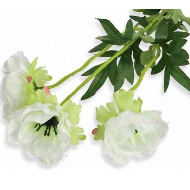 MAK ANEMON gałązka 3 kwiaty white