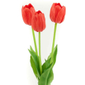 Tulipan silikonowy JAK ŻYWY gałązka guma 3 sztuki RED