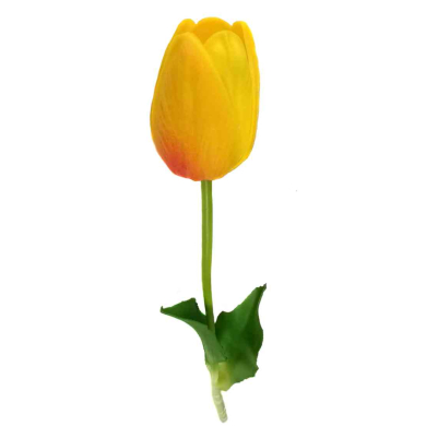 Tulipan silikonowy JAK ŻYWY gałązka guma YELLOW/ORANGE